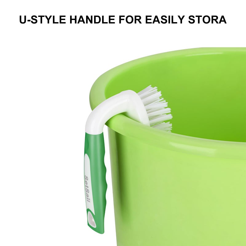 SetSail Scrub Brush, Heavy-Duty Scrub Brushes for Cleaning with Stiff Bristles Cleaning Brush for Shower, Bathroom, Carpet, Kitchen and Bathtub Scrubber - 2 Pack Green - Image 5